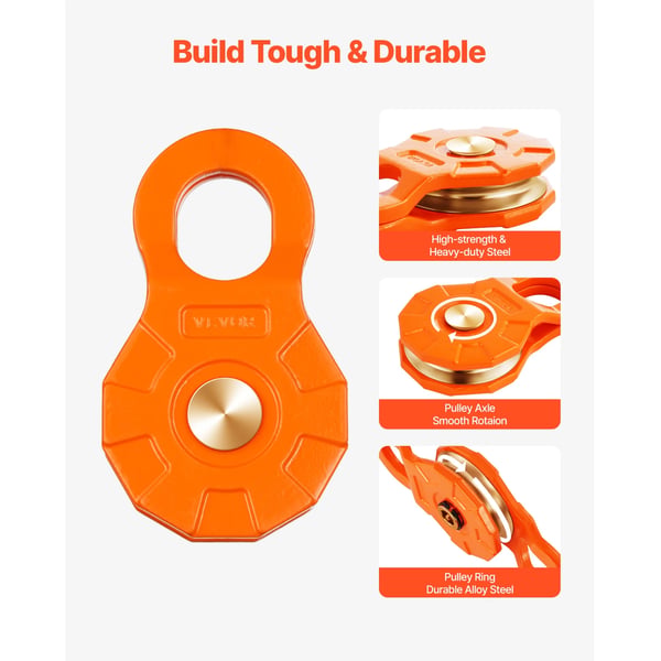 VEVOR Snatch Block, 33.000 lbs belastningsevne, 66.000 lbs brudstyrke,30T