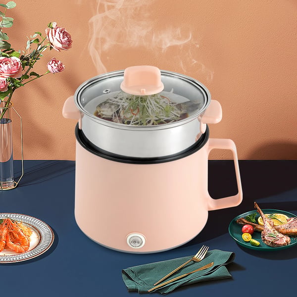 Elektrisk Hot Pot, Dobbelt Strømindstillinger, Multi-brug Madlavning,Lyserød