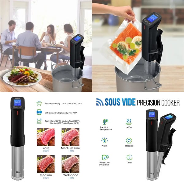 Sous Vide Koger, Digital Skærm, Wi-Fi Kontrol,EU-stik (220V)