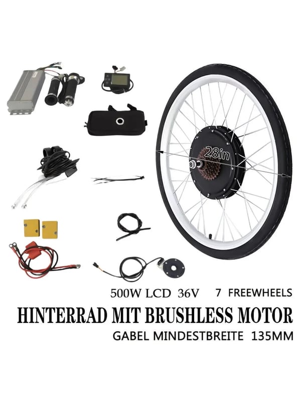 Elektrisk Cykel Ombygningskit, Børsteløs Motor, LCD Skærm Controller,HW-HJWJL-401-X