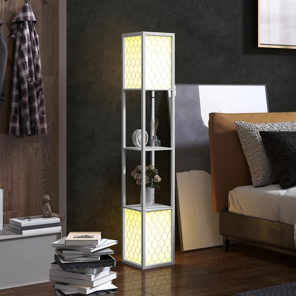Gulvlampe, Metallegeme med stofskærme, Højde 150 cm, Egnet til E27 fatning pærer, 40 Watt maksimum, Spænding 220 Volt AC