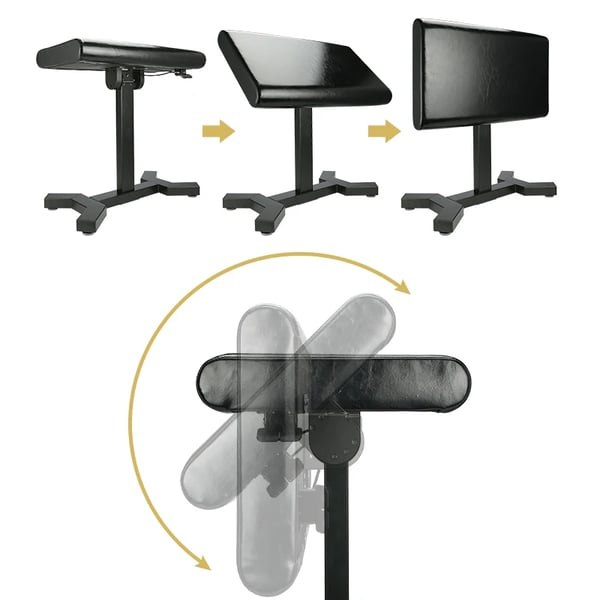 Heavy Duty Tattoo Armrest, Justerbar højde op til 48,1 tommer, Bred panel for komfort,sort