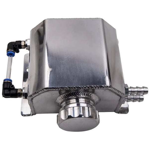 Kølevæske Overløbstank, 1L Kapacitet, Holdbart 6061-T6 Aluminium, 170mm x 86mm x 147mm Dimensioner, 12mm OD Slange Barb Indgang, 35mm ID Fyldernakke