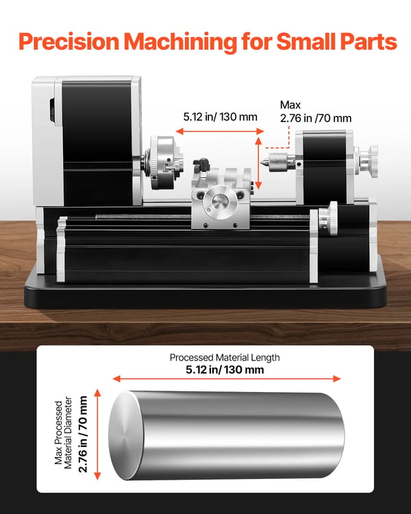 Mini metallisorvi, 36W teho, 20 000 RPM nopeus