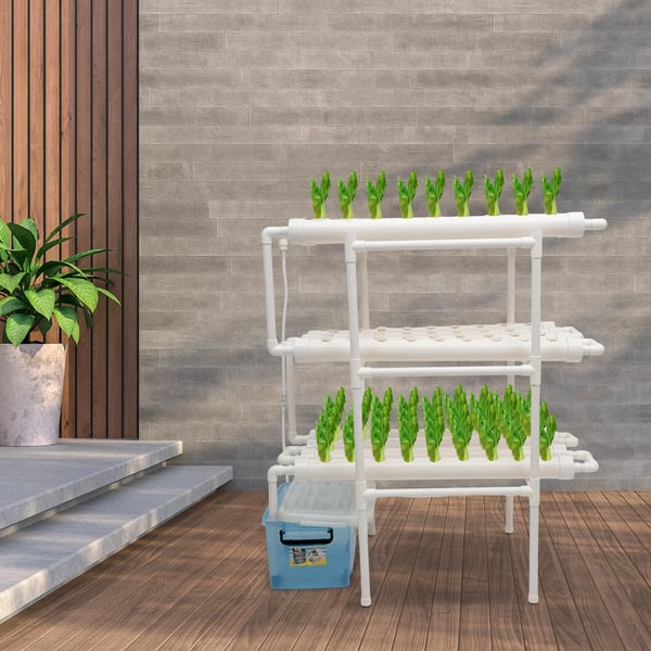 Hydroponiskt växtsystem, 3-nivådesign, effektiv näringsdistribution,VIT