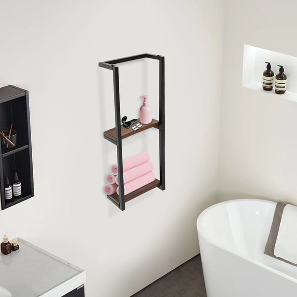 Vægmonteret Håndklædeholder, Pladsbesparende, Moderne Design,Brun