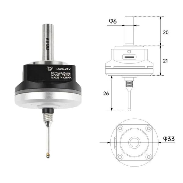 CNC Probe Sensor, Høj Præcision, Kompatibel med Mach3 og GRBL,hele sæt
