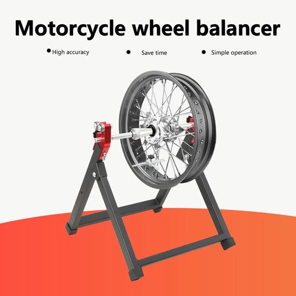 Motorcykelhjulsbalanserare, Stål, 34,2 cm x 37,2 cm x 39 cm, Passar 5-tums bredd, Fälgstorlekar upp till 23 tum, Hållbar design