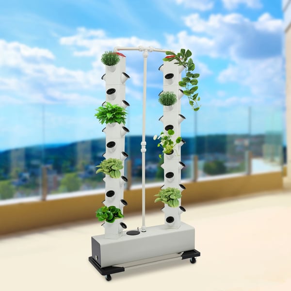 Hydroponiskt växtkit, Vertikal planterare, Lätt installation,VIT