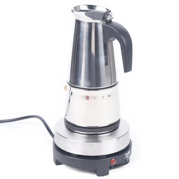 Espressomaskin, Elektrisk, 6 Koppar, Silver