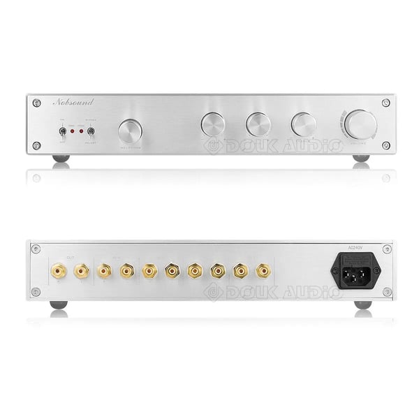 Forstærker, 2.0-kanal, aluminiumlegeringskasse, frekvensrespons 2 Hz - 40 kHz, SNR 115dB, THD 0.003%