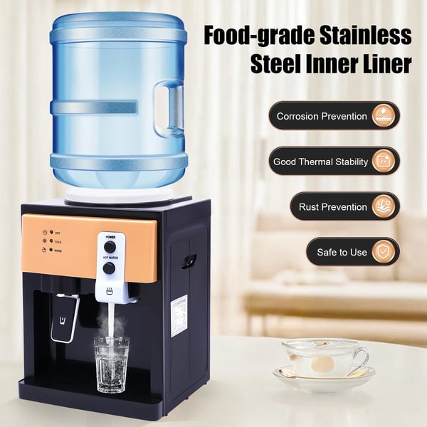Vandkøler Dispenser, Dobbelt Spændingssupport, 550W Opvarmningskraft, 75W Kølekapacitet, 8℃ Minimum Køling, 95℃ Maksimum Opvarmning
