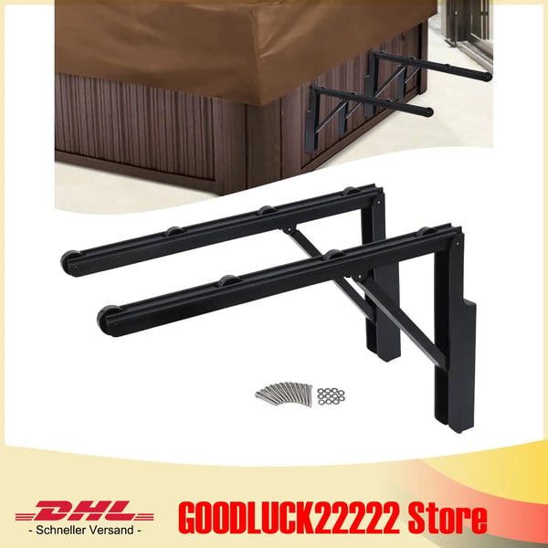 Spa Cover Lifter, Høj Belastningskapacitet, Pladsbesparende Design,sort