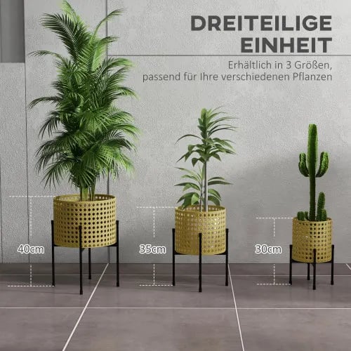 Plante støtte stativ, Pulverlakeret stålramme, Ø30 x 40H cm (stor), Ø25 x 35H cm (medium), Ø20 x 30H cm (lille), Belastningsevne: 20 kg (stor)