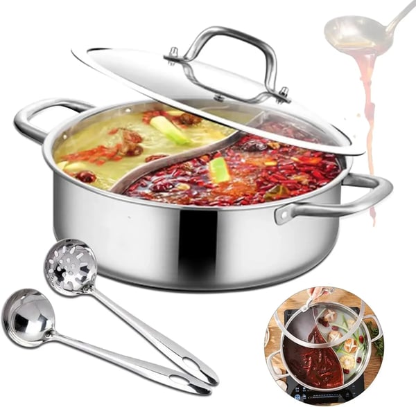 Hot Pot, Rustfrit Stål, Tempereret Glaslåg,Sølv