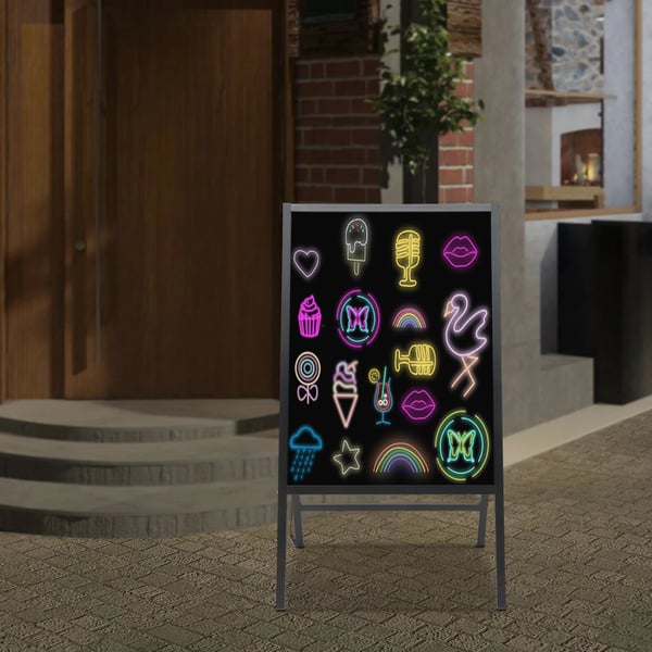Beskedskrivningsbræt, Holdbar Konstruktion, Øjenfaldende Display,sort