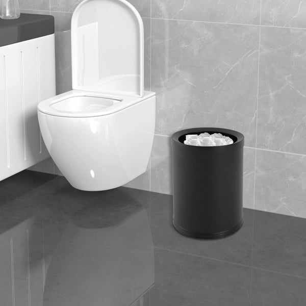 Sopkorg, Modern Design, Hållbart Rostfritt Stål,10L, svart