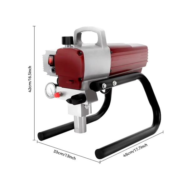 Luftløs malersprøjte, 1800 watt, 1,8 l/min, 10 m slangelængde, 25 cm spraybredde, CE-certificeret