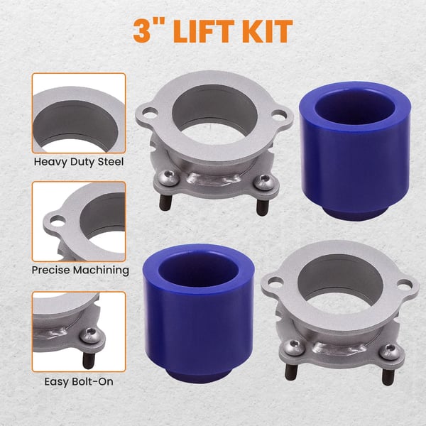 Lift Kit, Stål, 3,5 tommer Frontløft, 2,5 tommer Bagløft, Passer til GMC Envoy og Chevy Trailblazer, 32 tommer Maksimal Dækdiameter