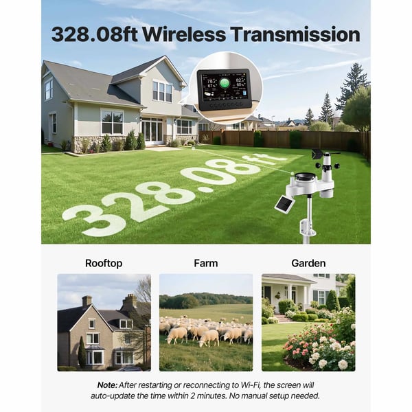 Vejrstation, 7-i-1 sensor, HD display,7-i-1 YT60311