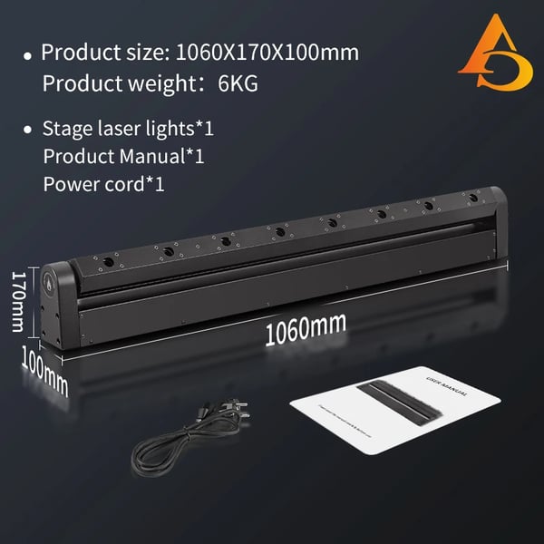 Bevægelseshoved Laserlys, 60W Effekt, DMX Kontrol,EU stik, Kun rød