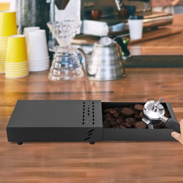 Kaffeknockboks, Holdbar Jernkonstruktion, Effektiv Affaldsbehandling,sort