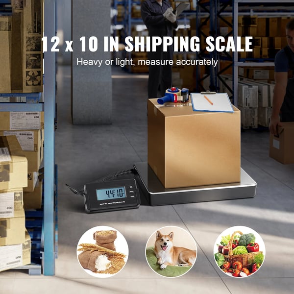Digital vægt, HD LCD-display, op til 440 lbs kapacitet,440 lbs