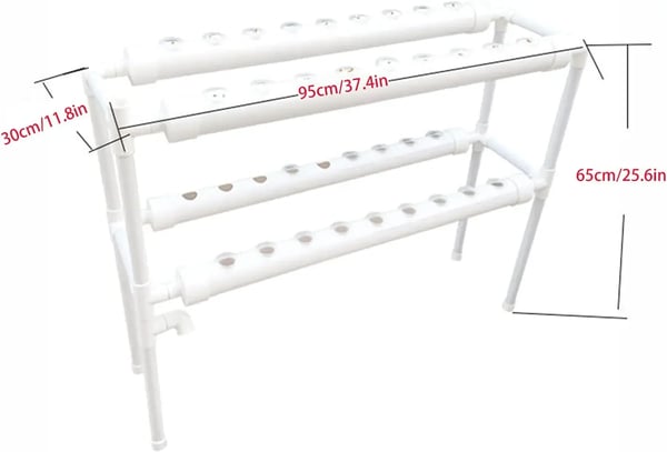Hydroponiskt växtsystem, 36 växtkapacitet, 2-lagersdesign,VIT