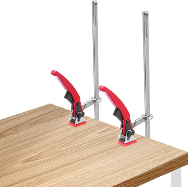 Hurtigfrigørelsesklammer, 30 cm, 396 lbs Klemkraft, Legeret Stål Zink, Kompatibel med MFT-borde, Ratchetskruemekanisme