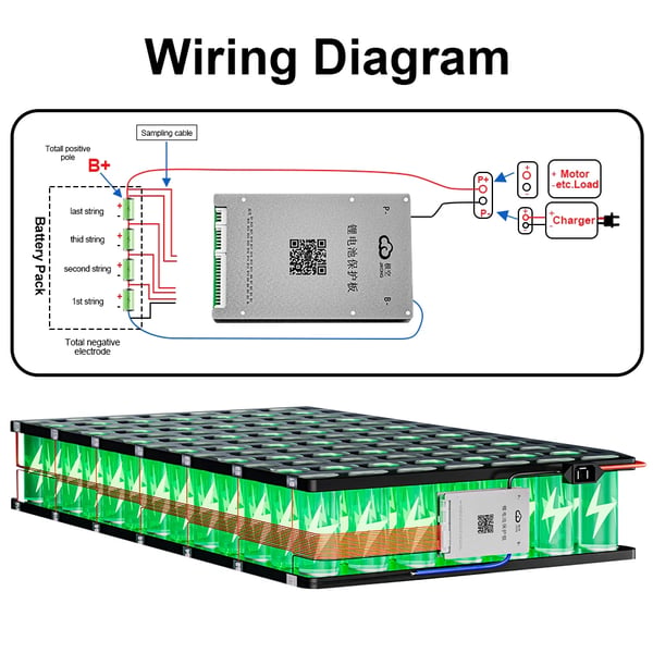 Batteristyringssystem, BT/RS485, 8S-24S, Aktiv Balance 0,4A,JK-BD4A24S4P