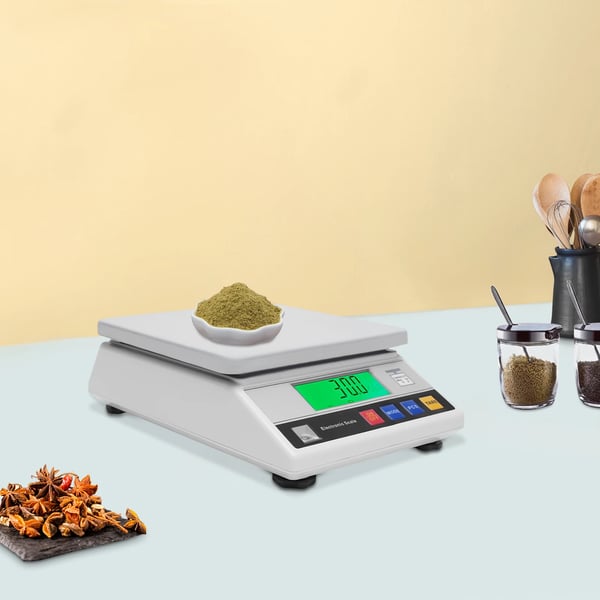 Elektronisk våg, LCD-display, kapacitet 7,5 kg, precision noggrannhet 0,1 g,Silver