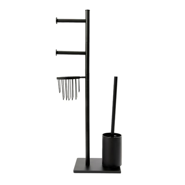 Papirhåndklædeholder, Rustfrit stål, 12,5 x 7 x 5 tommer, Egnet til standardruller, Mat sort finish, Skridsikker bund