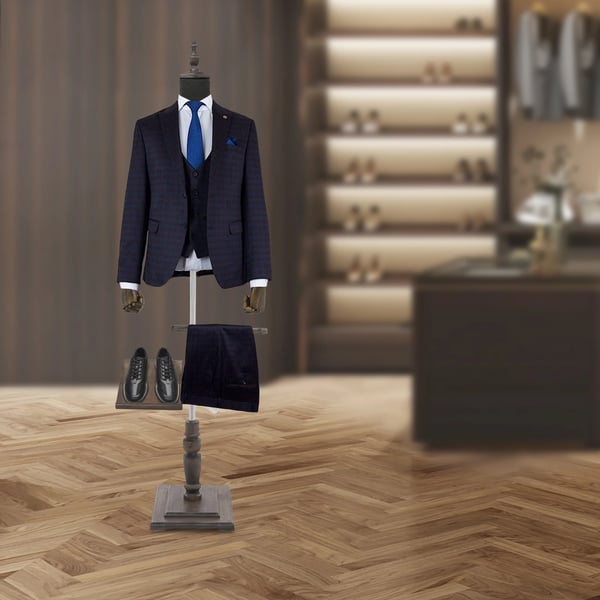 Mandlig Mannequin Torso, Højdejusterbar, Pinnable Design,Mørk Grå