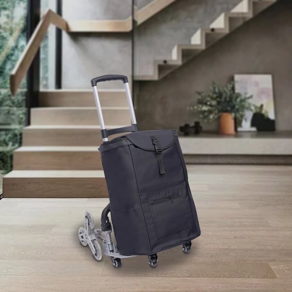 Trappeklatrer, Heavy-Duty Aluminium, Sammenklappeligt Design,sort