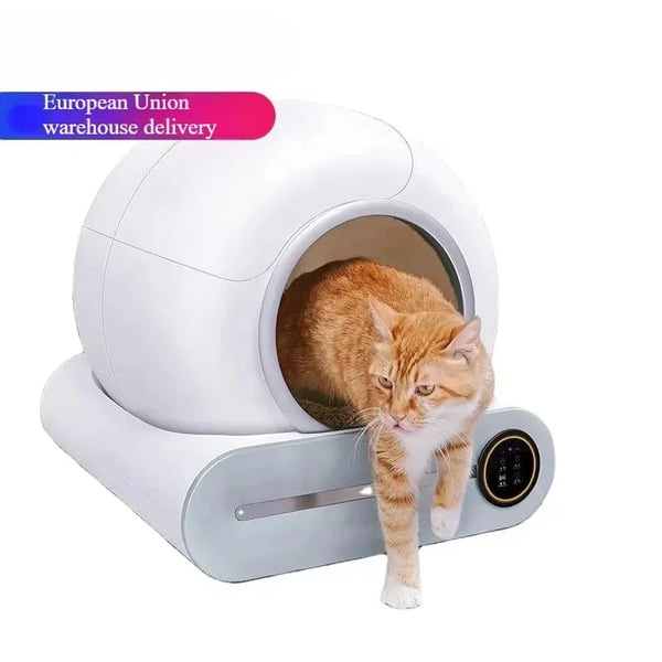 Smart kattebakke, 65L stor kapacitet, automatisk rengøring,hvid, EU