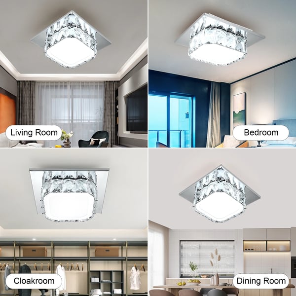 Loftlampe, Energi Effektiv, Moderne Design,20x20x8cm, Kold Hvid, HVID