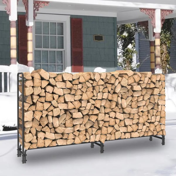 Brænde Stativ, Metal Jern, 232,7 x 34,8 x 117,8 cm, Maks Vægt 295 kg, Enkelt Lag, Miljøvenlig