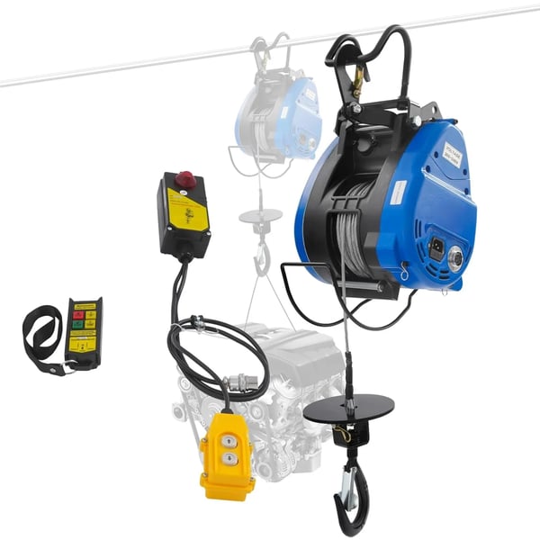 Mobil Sejlwinch, Trådløs Fjernbetjening, 250kg Belastningsevne,Blå