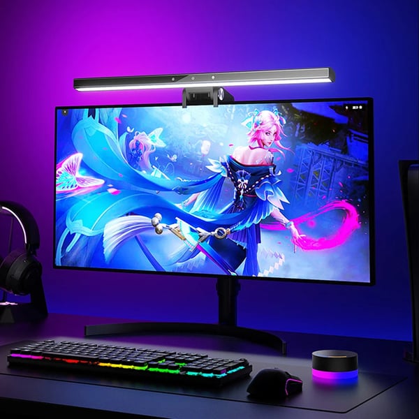 Monitor Light, RGB Dynamic Pickup, Adjustable Brightness, Color Temperature Range 2800K-6500K, Battery Operated, Dimensions 15 x 3 x 4 cm