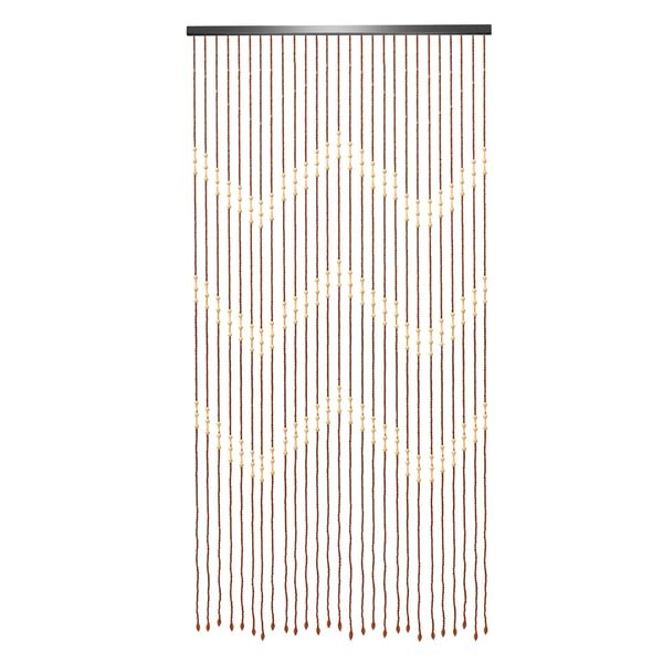 Træperle Gardin, Miljøvenlige Materialer, Retro Design,Brun