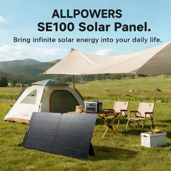 Solpanel, Fällbar Design, Vattentät Konstruktion,100W