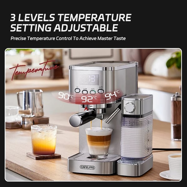 Cafelffe Fuldautomatisk Espressomaskine, 20 Bar Tryk, Én-Touch Betjening,EU