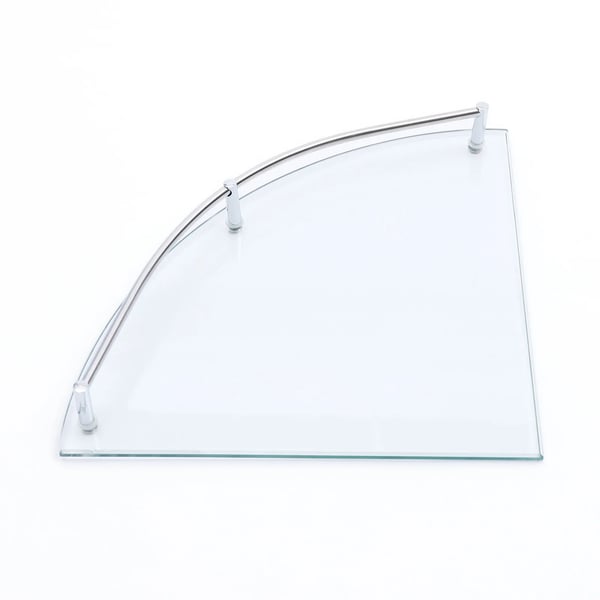 Glas Hylde, Hærdet Glas, Dimensioner 23,5 x 23,5 cm, Belastningsevne 4 kg, Vægbeslag, Moderne Stil