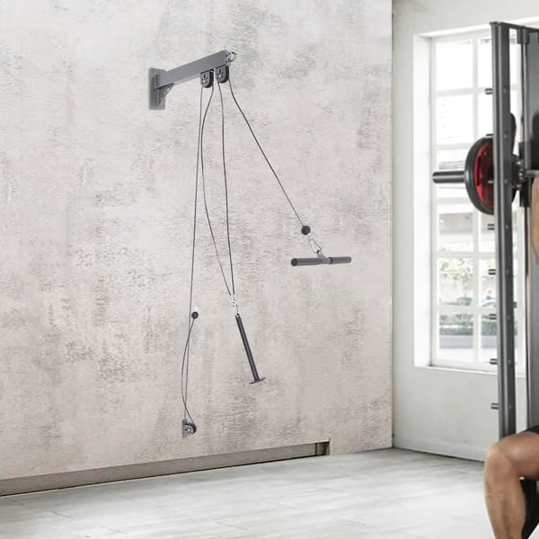 Fitness Pulley Kabel Sæt, Vægmonteret Design, Alsidige Øvelser,sort