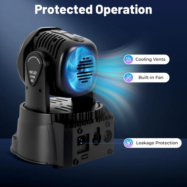 Bevægelseshoved Scene Lys, 7X10W RGBW LED'er, DMX Kontrol,sort