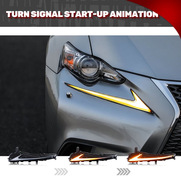 LED Dagskørelys, 12V, Vandtæt IP67, DOT Certificeret, Kompatibel med Lexus IS250 IS350 IS200t IS300 ISF, Nem Installation