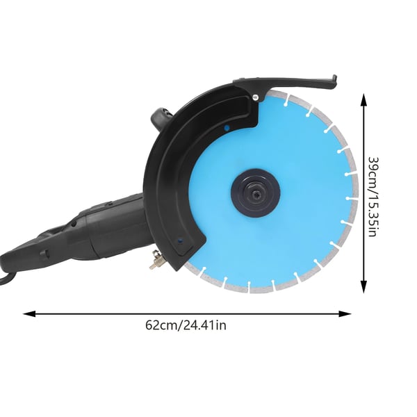 Elektrisk Betongsåg, 3000W Effekt, 14 Tum Bladdiameter, 135mm Max Skärdjup,Blå, EU