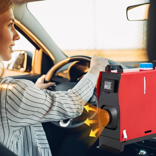 Dieselbilvarmer, 8KW varmeeffekt, 12V nominelt spænding, 0.18-0.48 L/h brændstofforbrug, -40℃ til +50℃ driftstemperatur, LCD kontrol