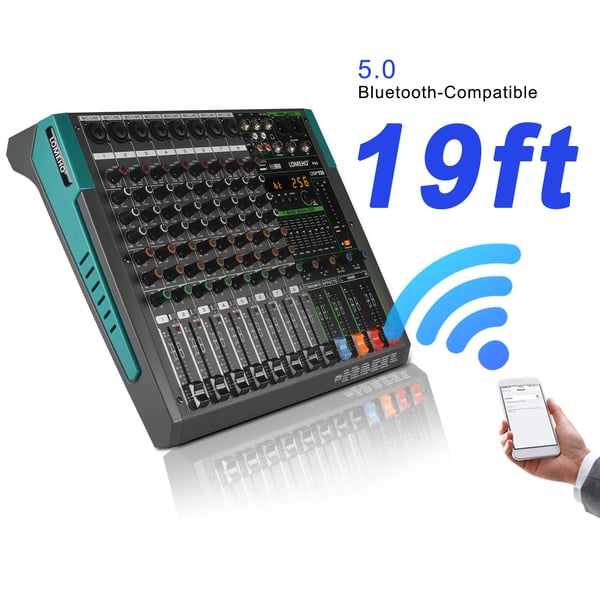 Lydmixer, 256 DSP-effekter, 8 XLR-indgange,EU STIK