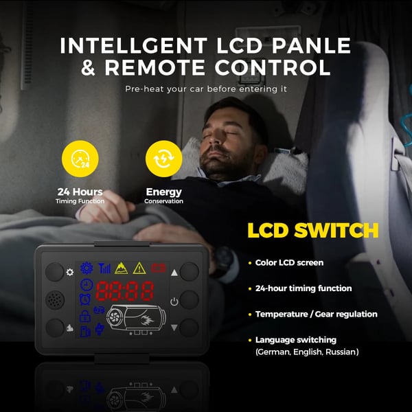 Diesel-lämmitin, LCD-paneeli, Kaukosäädin, 8KW